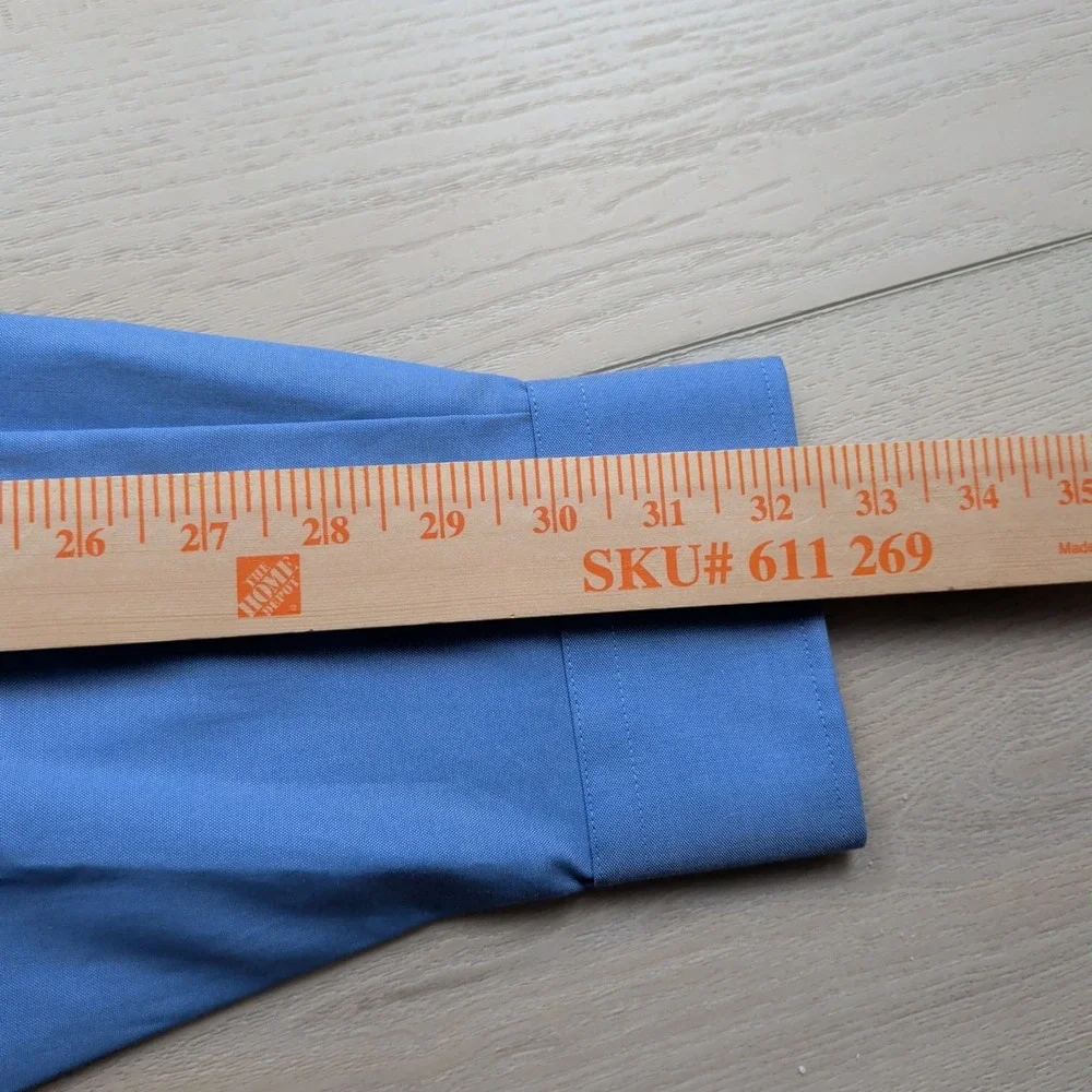 NEW Forsyth of Canada Dress Shirt Mens 16.5 34/35 Blue Wrinkle Free‎ Cotton